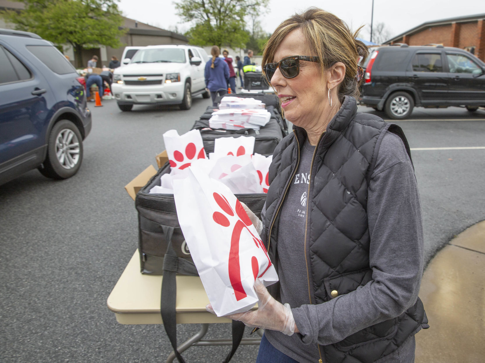 Crowds flock to produce giveaway at Daystar Church
